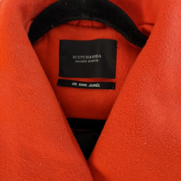 SCOTCH & SODA Maison Scotch Red Wool Coat - Picture 4 of 6